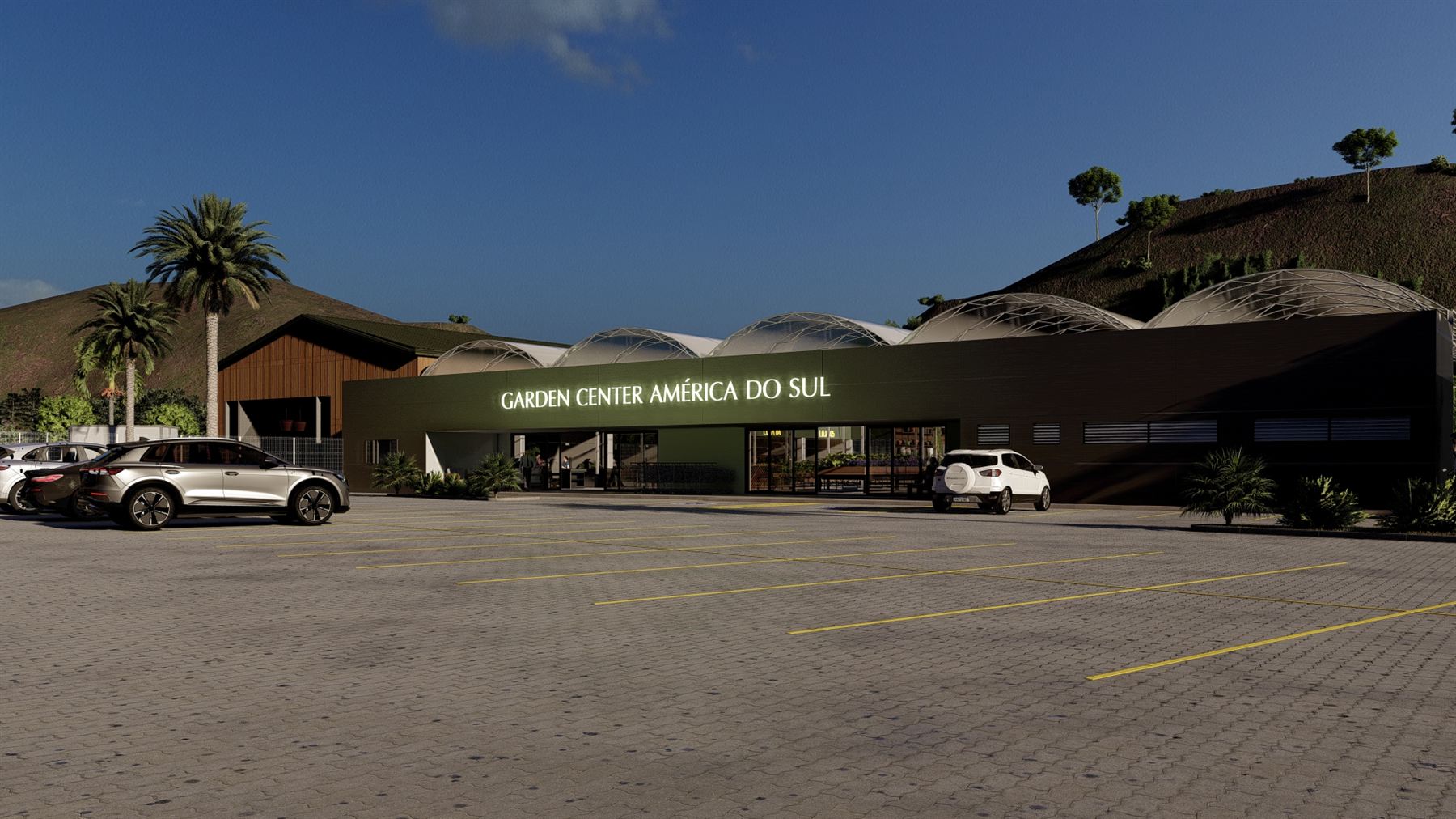 Garden Center América do Sul — fachada e estacionamento